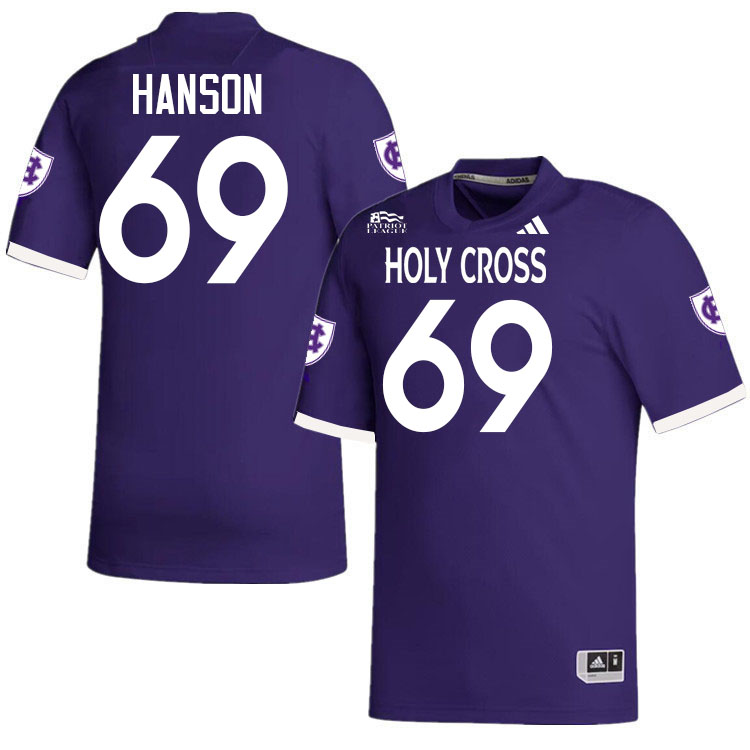 Holy Cross Crusaders #69 C.J. Hanson College Football Jerseys,Uniforms-Purple